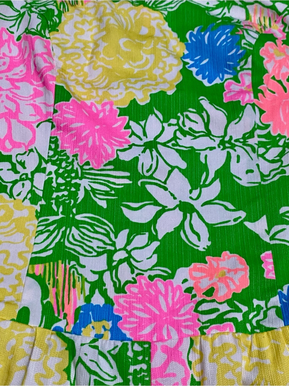Lilly Pulitzer Hibiscus Stroll Romper Vibrant Green, Pink, Yellow, Blue Sz.2 - Picture 4 of 8